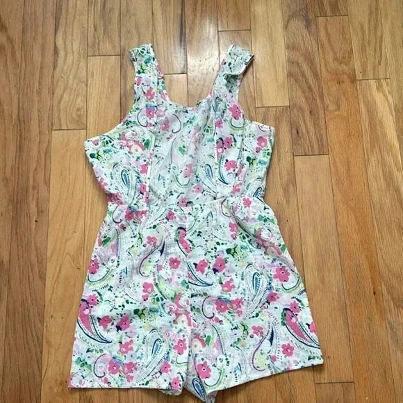 Crown & Ivy Kids Pink Paisley Romper/Swim Cover-up size XL - Picture 5 of 8